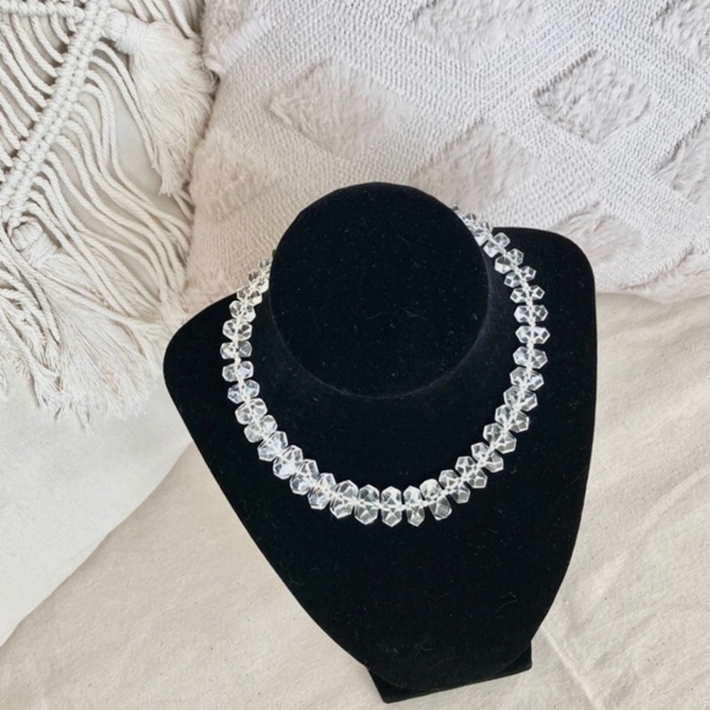 VICTORIAN Austrian Crystal Choker 14” Antique Mint